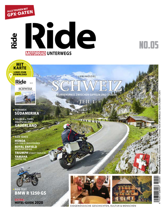 Revistă Moto RIDE - Tururi Elveția Centrală - Ghid Călătorie