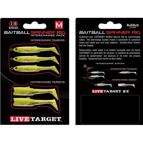 Rezervă Baitball Spinner Rig LIVE TARGET - Atracție Garantată, Lime Chart - 1