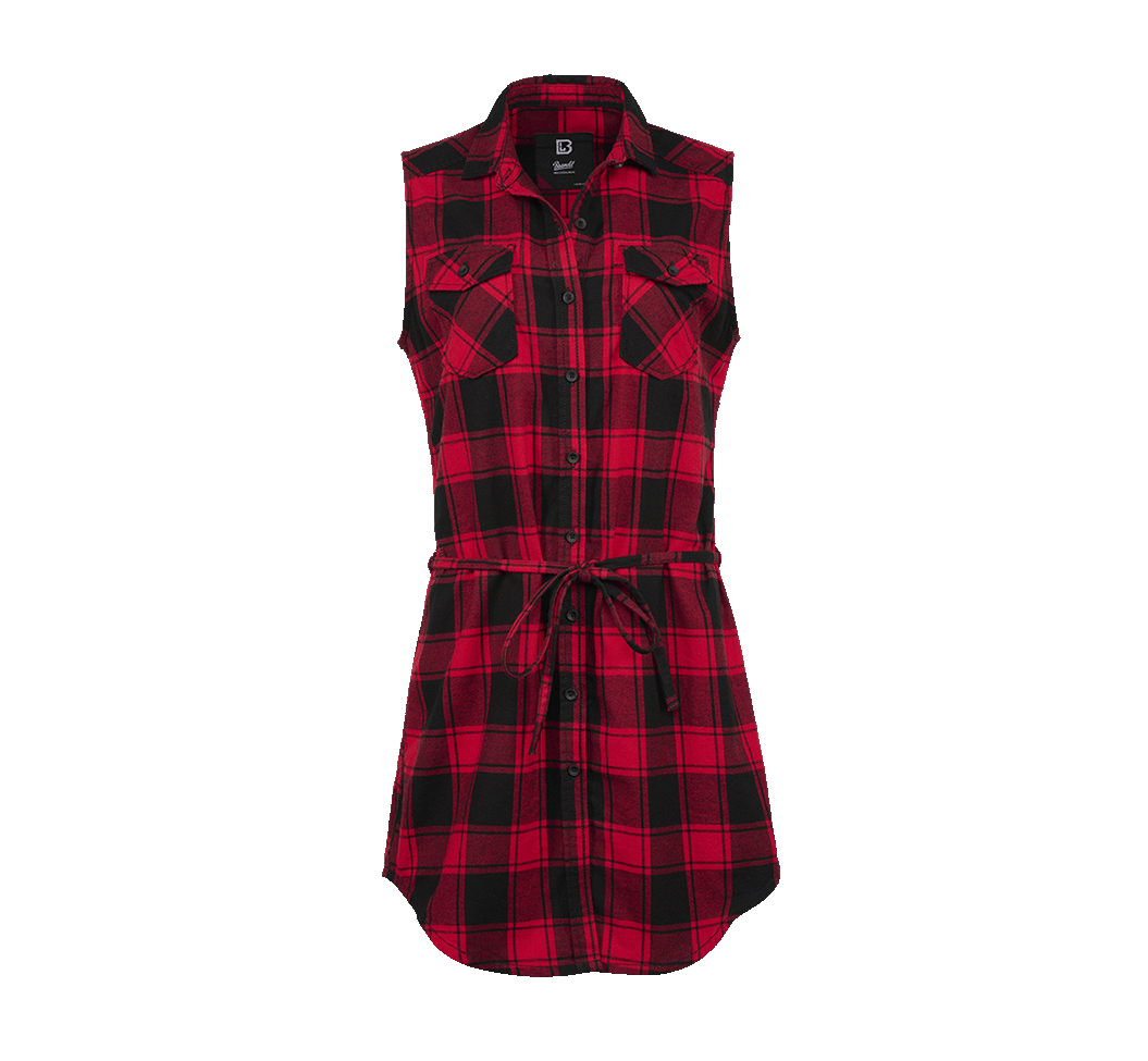 Rochie Fara Maneci Gracey Red/Black Checkered Dama Brandit - Stil Urban