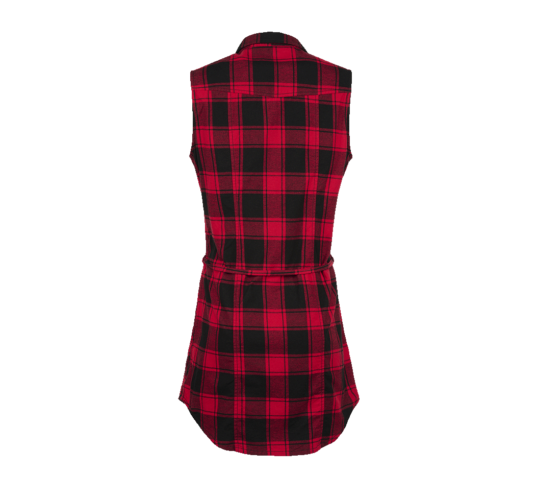 Rochie Fara Maneci Gracey Red/Black Checkered Dama Brandit - Stil Urban