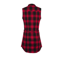 Rochie Fara Maneci Gracey Red/Black Checkered Dama Brandit - Stil Urban