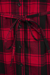 Rochie Fara Maneci Gracey Red/Black Checkered Dama Brandit - Stil Urban