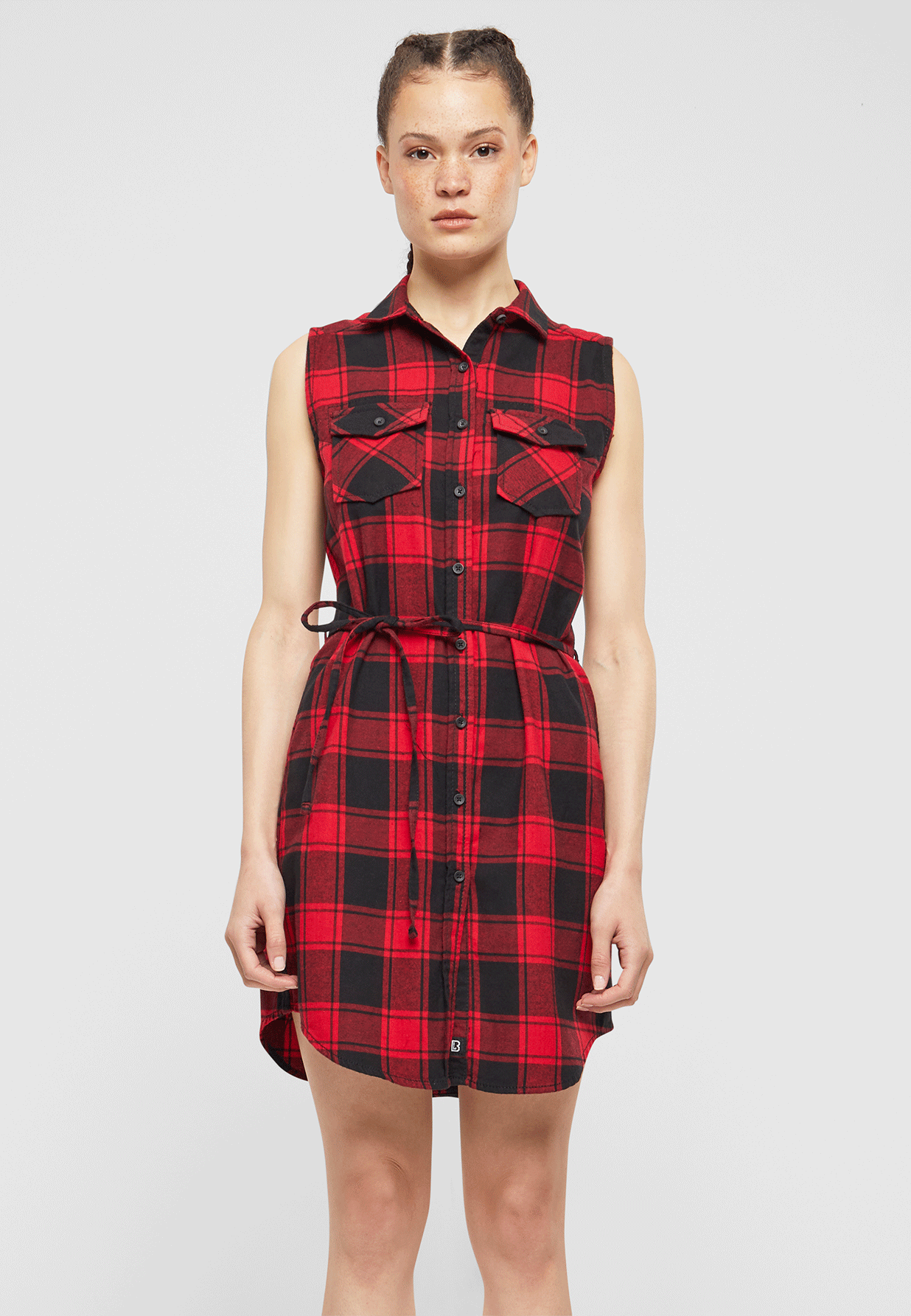Rochie Fara Maneci Gracey Red/Black Checkered Dama Brandit - Stil Urban