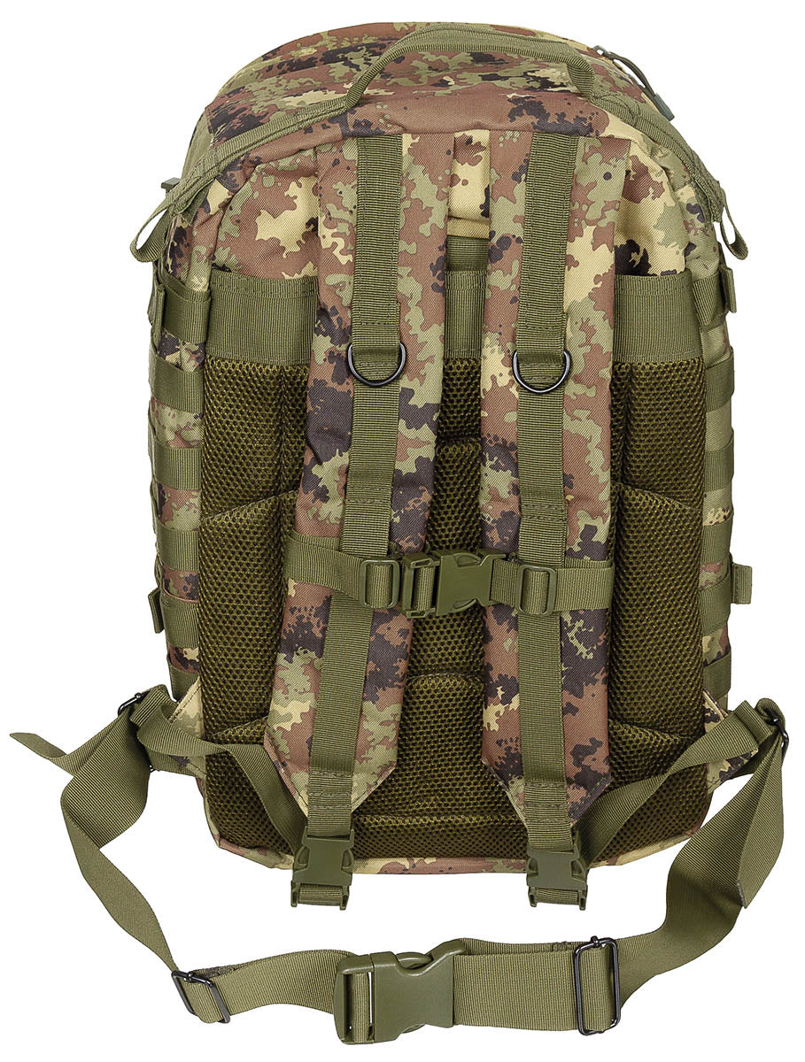 Rucsac Assault II Vegetato MFH - Bretele Căptușite, Spate Mesh