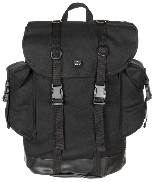 Rucsac BW Gebirgsrucksack, model nou, negru MFH - Bretele căptușite, compartiment cu șnur