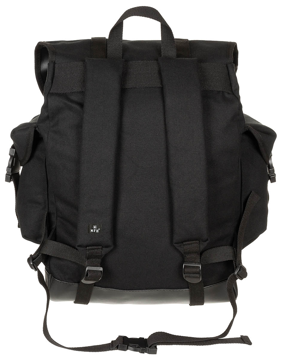 Rucsac BW Gebirgsrucksack, model nou, negru MFH - Bretele căptușite, compartiment cu șnur