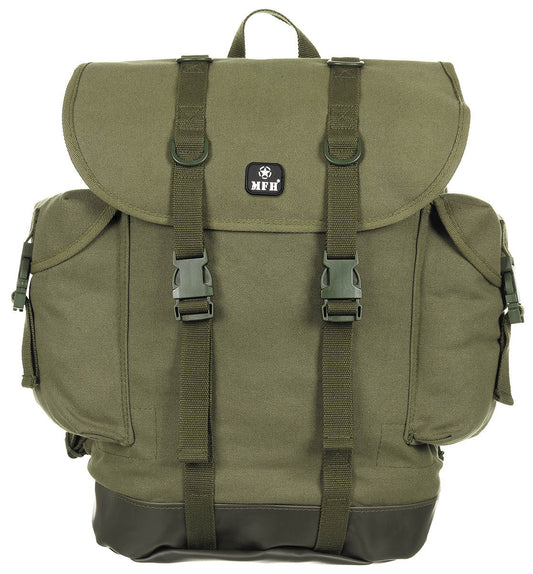Rucsac BW Gebirgsrucksack, Noul Model, Oliv MFH - Bretele Buretate, Chingă Talie