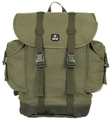 Rucsac BW Gebirgsrucksack, Noul Model, Oliv MFH - Bretele Buretate, Chingă Talie