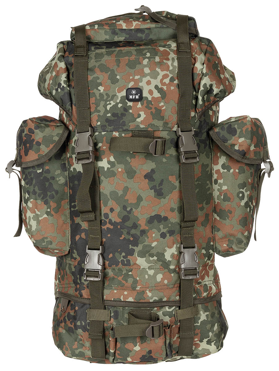 Rucsac BW Kampfrucksack 65L Flecktarn MFH - 65L, Rigidizare Aluminiu