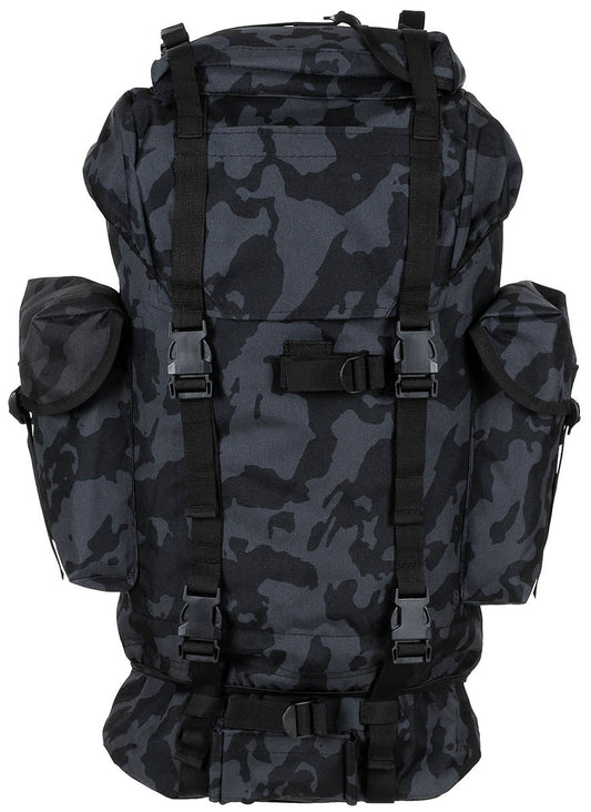 Rucsac BW Kampfrucksack 65L Night Camo MFH - Cadru Aluminiu, Bretele Ajustabile