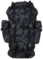 Rucsac BW Kampfrucksack 65L Night Camo MFH - Cadru Aluminiu, Bretele Ajustabile