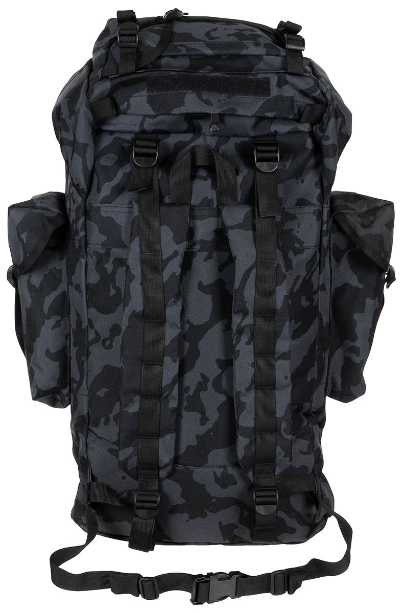 Rucsac BW Kampfrucksack 65L Night Camo MFH - Cadru Aluminiu, Bretele Ajustabile