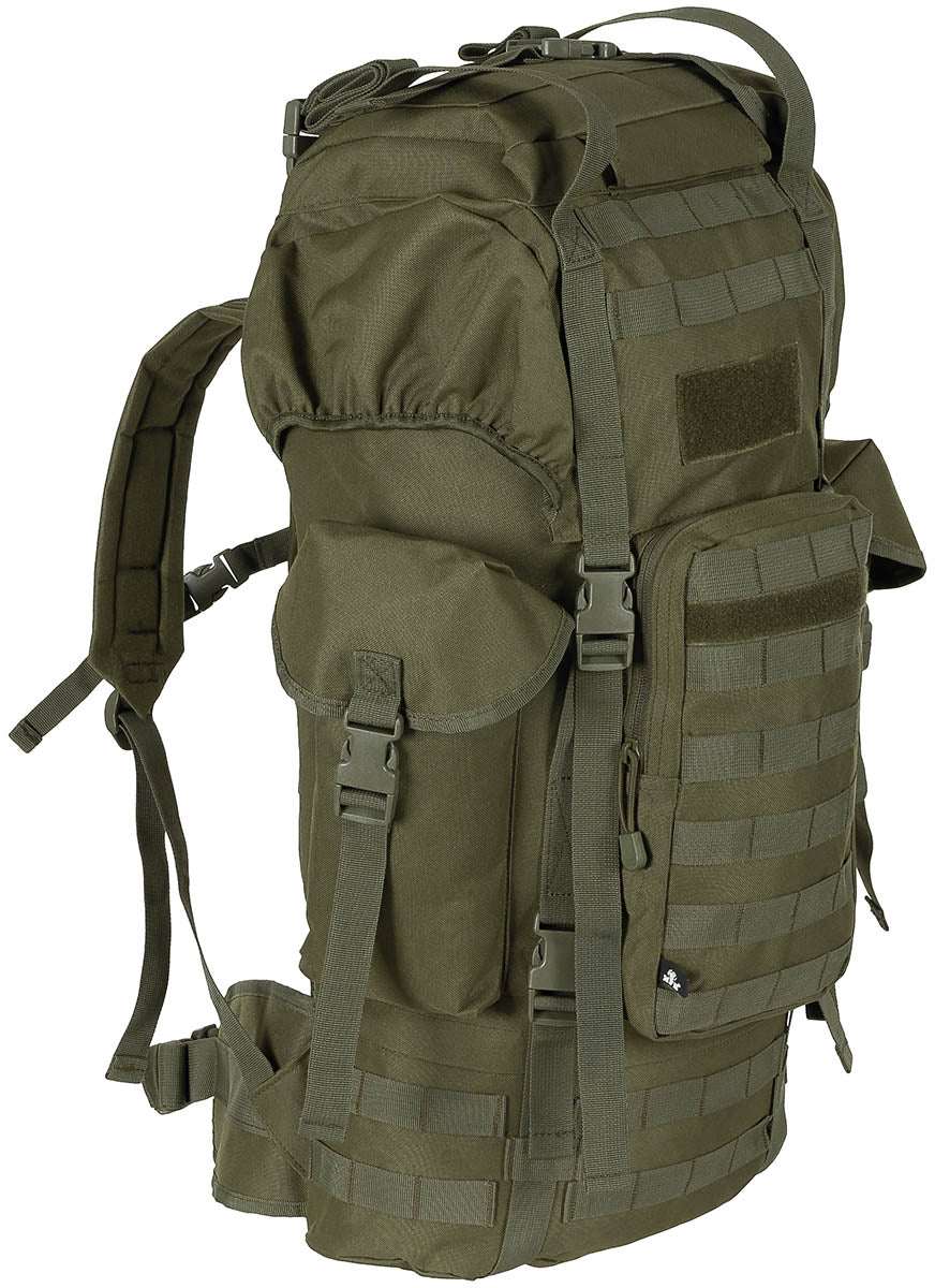 Rucsac BW Kampfrucksack "MOLLE" 65L Oliv MFH - 65L, Cadru Aluminiu