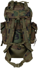 Rucsac BW Kampfrucksack "MOLLE" 65L Woodland MFH - 65 Litri, Cadru Aluminiu