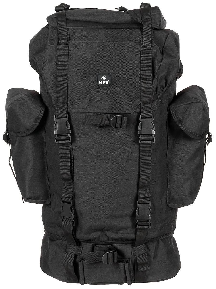 Rucsac BW Kampfrucksack Negru MFH - 65L, Structură aluminiu