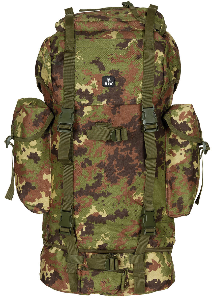 Rucsac BW Kampfrucksack vegetato MFH - Capacitate 65L, Cadru aluminiu
