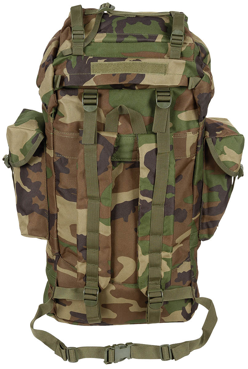 Rucsac BW Kampfrucksack Woodland MFH - 65 L, Cadru Aluminiu