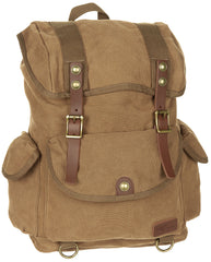 Rucsac Canvas "PT" Maro PureTrash - Piele Naturală, Bretele Căptușite