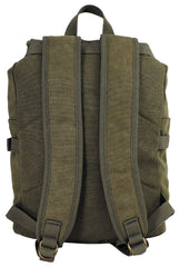Rucsac Canvas "PT" Oliv PureTrash - Piele/Alamă, Bretele Căptușite