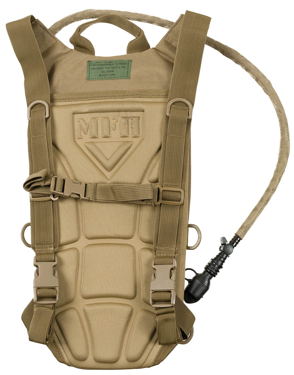 Rucsac hidrare Extreme Coyote Tan MFH - 2,5L, Spate ventilat