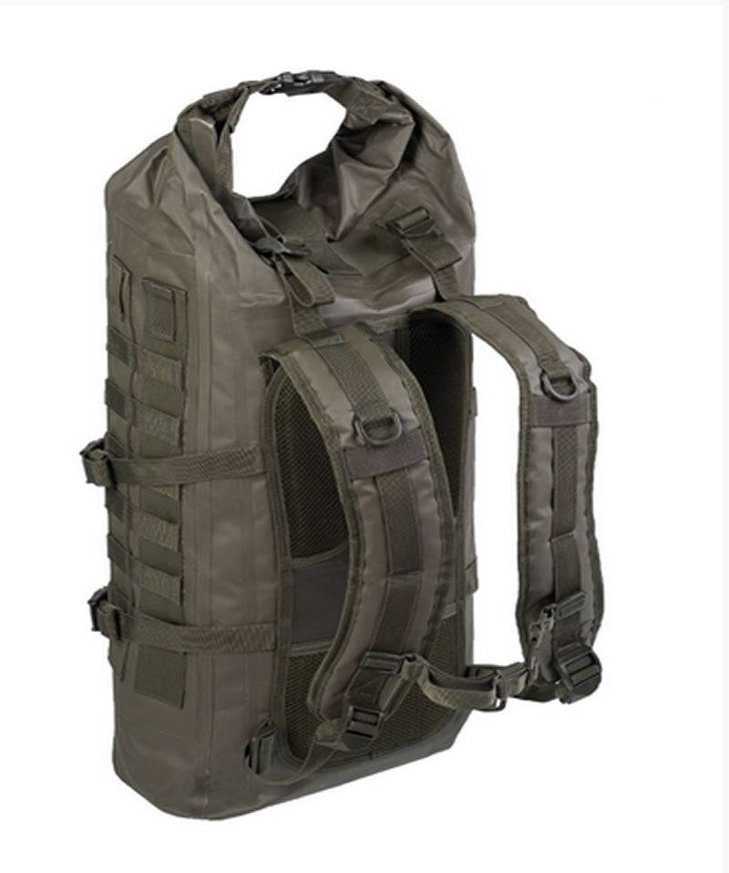Rucsac Impermeabil Mil-Tec SEALS Dry-Bag – spatele cu bretelele și centura