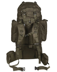 Rucsac Mil-Tec Ranger – vedere din spate cu cadru, bretele și centură șold