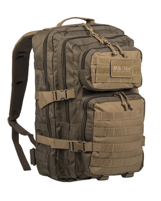 Rucsac Mil-Tec US Assault Large – 36 L, MOLLE, Ranger Green/Coyote