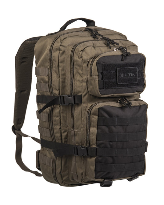 Rucsac Mil-Tec US Assault Large – 36 L, MOLLE, Ranger Green/Negru