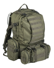 Rucsac Modular Mil-Tec Defense Pack Assembly – vedere din trei sferturi cu modulele atașate