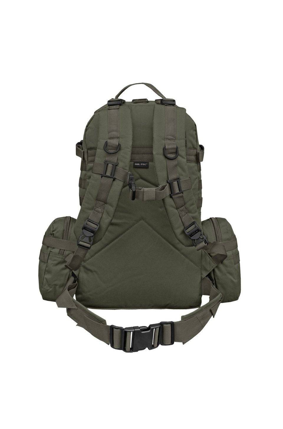 Rucsac Modular Mil-Tec Defense Pack Assembly – vedere din spate, bretele și centură