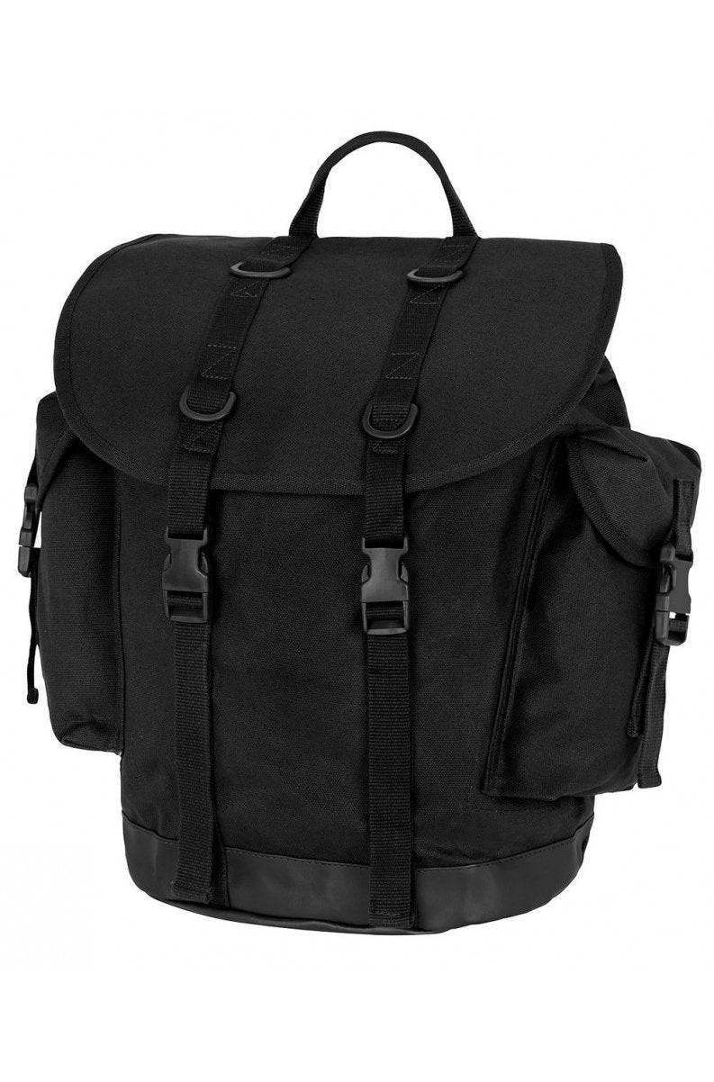 Rucsac Negru German „Mountain” – 25L, Stil Militar Clasic cu Bază Ranforsată și Fixări D-Ring