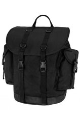 Rucsac Negru German „Mountain” – 25L, Stil Militar Clasic cu Bază Ranforsată și Fixări D-Ring