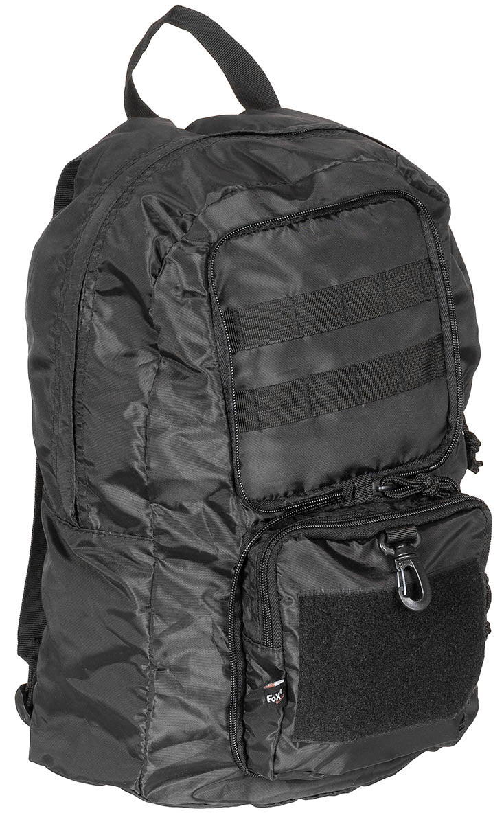 Rucsac Pliabil Negru FoxOutdoor - Compartiment principal, Sistem Molle