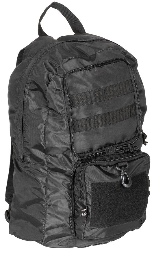 Rucsac Pliabil Negru FoxOutdoor - Compartiment principal, Sistem Molle