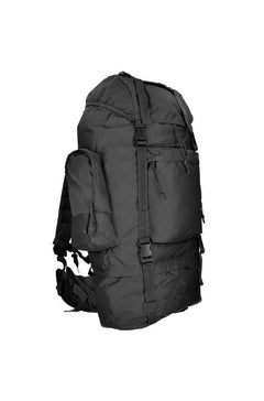 Rucsac Ranger Negru – 75L, Cadru Reglabil, Husă de Ploaie și Compartiment Frontal (Frontloader)