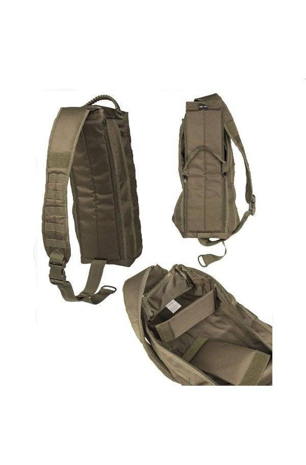Rucsac Sling Mil-Tec Tanker – variantă coyote și detaliu interior