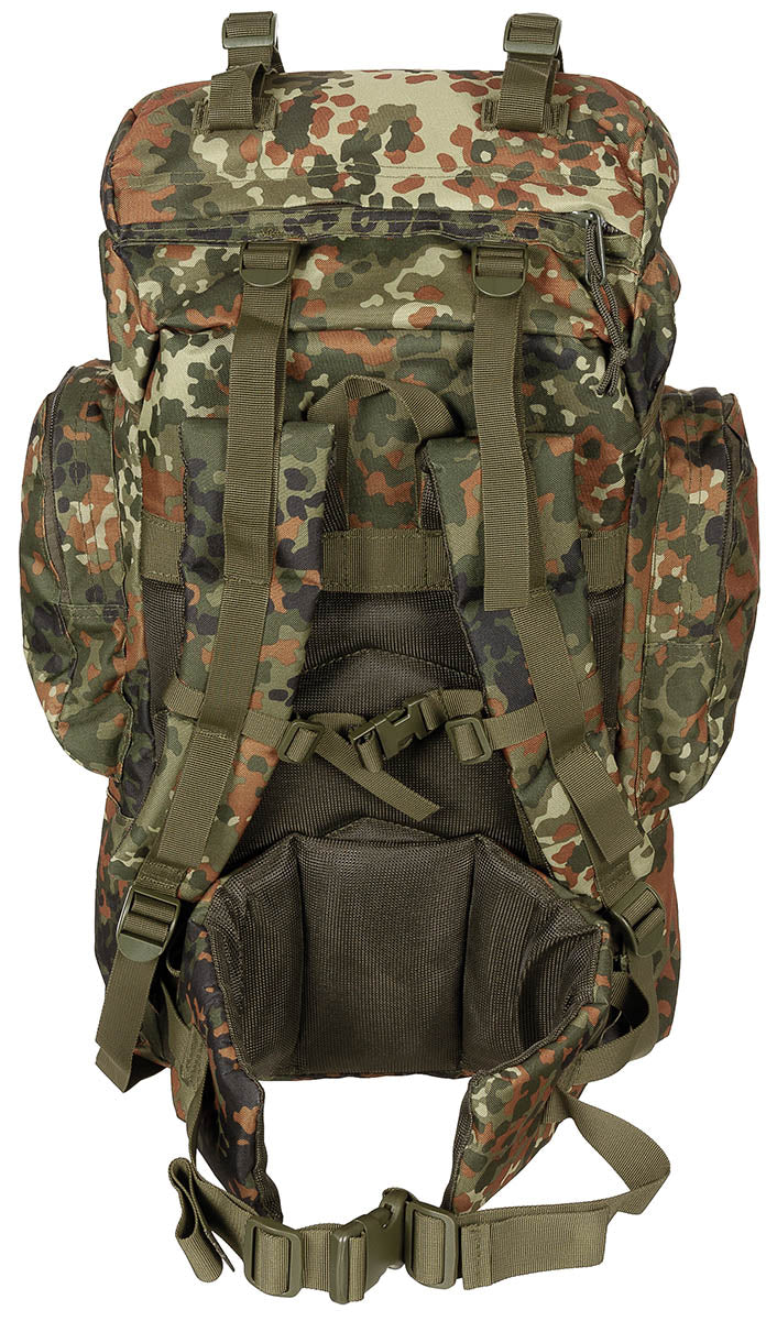 Rucsac Tactic Mare Flecktarn MFH - Curele Captușite, Cadru Aluminiu