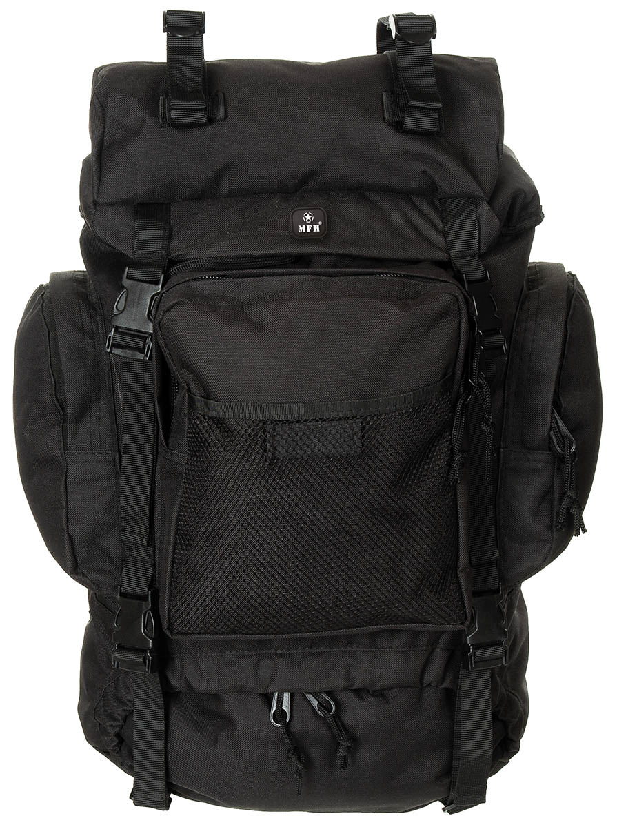 Rucsac Tactic Mare Negru MFH - Bretele Ajustabile, Cadru Aluminiu