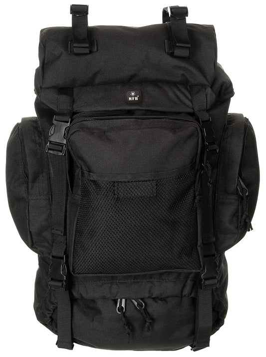Rucsac Tactic Mare Negru MFH - Bretele Ajustabile, Cadru Aluminiu