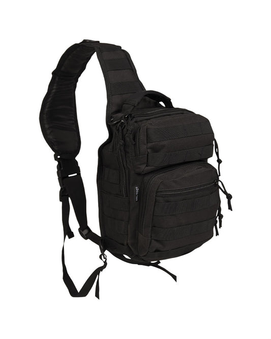 Rucsac Tactic Mil-Tec One Strap Assault Small – 10 L, MOLLE, Negru