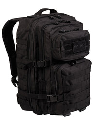 Rucsac Tactic Mil-Tec US Assault Large – vedere din lateral-față, cu buzunarele frontale