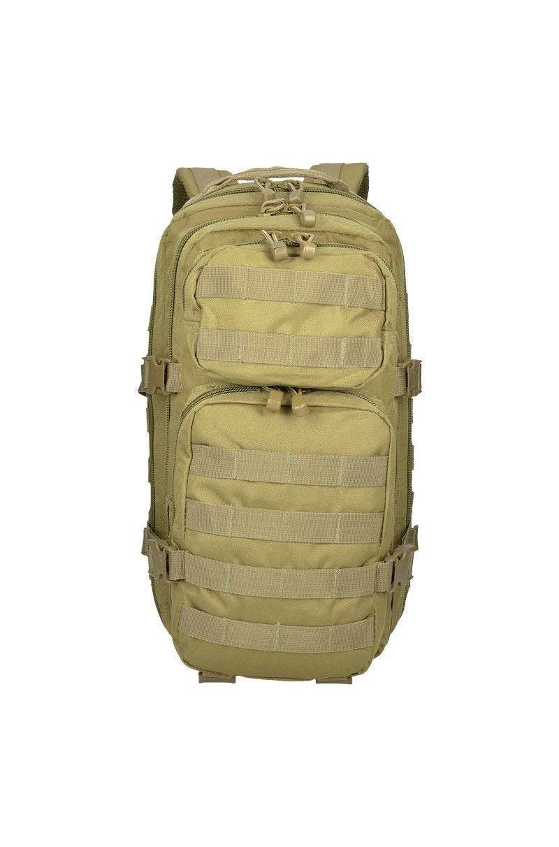 Rucsac Tactic Mil-Tec US Assault Small – vedere frontală, profil îngust