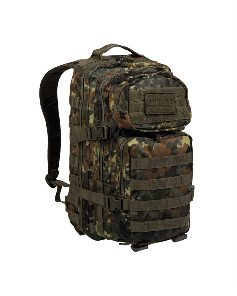 Rucsac Tactic Mil-Tec US Assault Small – vedere frontală laterală, imagine oficială