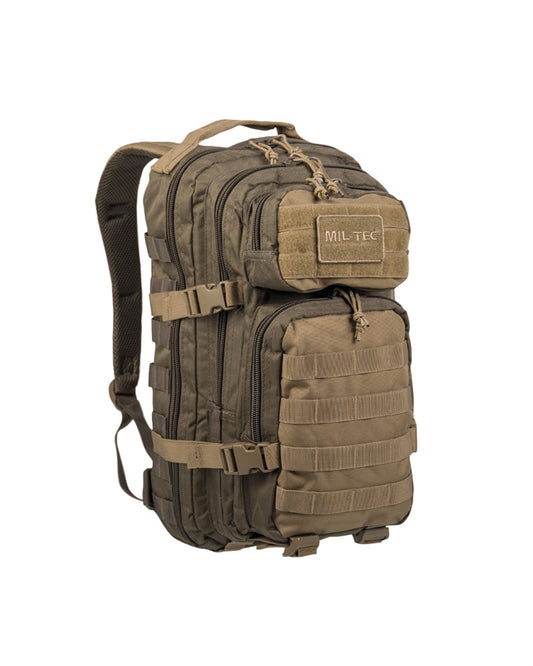 Rucsac Tactic Mil-Tec US Assault Small – 20 L, MOLLE, Ranger Green/Coyote