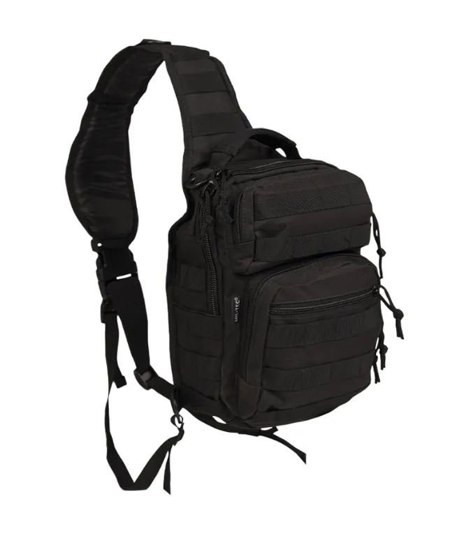 Rucsac Tactic Negru cu O Singură Bretea – 10L, Versatil și Eficient pentru Utilizare Zilnică sau Tactică