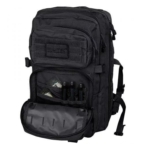 Rucsac Tactic US Assault Large Negru – 36L, Spațiu Generos și Construcție Robustă Mil-Tec