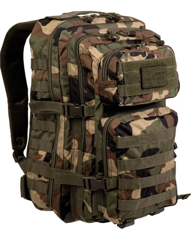 Rucsac Tactic US Assault Large Woodland – 36L, Camuflaj Clasic și Funcționalitate Militară