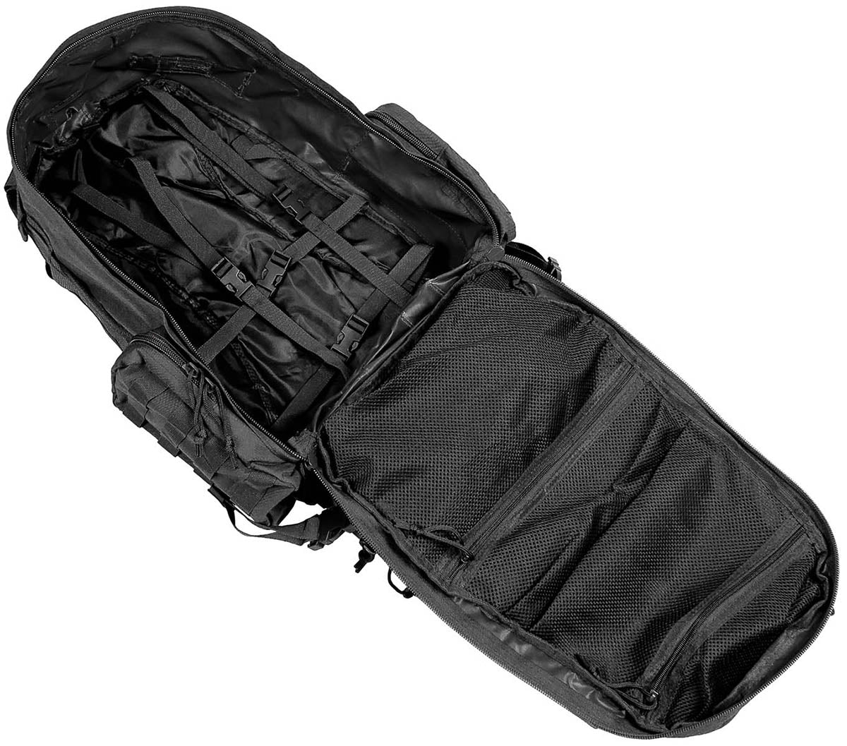 Rucsac "Tactical-Modular" Ital. Negru MFH - Spate capitonat, Bretele ajustabile