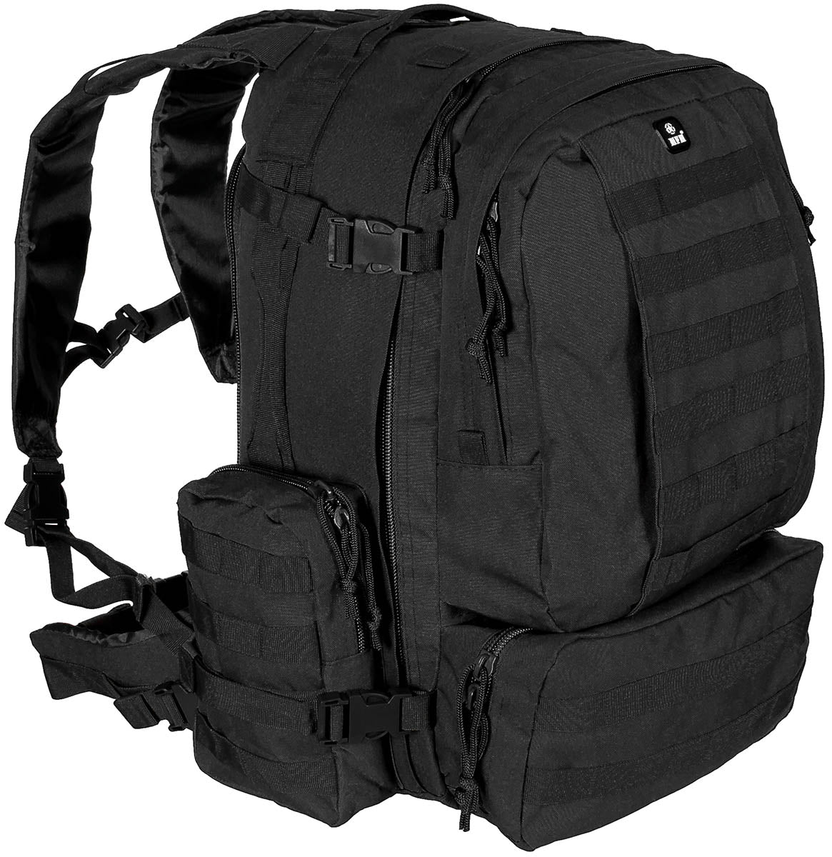 Rucsac "Tactical-Modular" Ital. Negru MFH - Spate capitonat, Bretele ajustabile