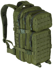 Rucsac US Assault I "Basic" Oliv MFH - Bretele Padded, Spate Hidratare